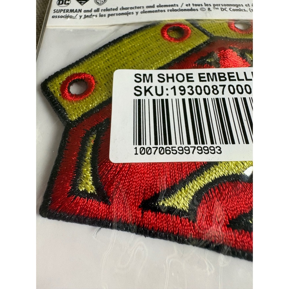 SET OF 3 Superman DC Comics Shoe Embellishment Embroidered Lace Charms 2pc NEW - Picture 3 of 3